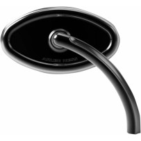 Espejo de vástago corto biselado — 64 mm (2,5") × 115 mm (4,5"), convexo, roscado