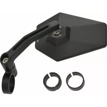 Espejo de extremo de manillar de aluminio — compatible con 7/8" (22.2mm) y 1" (25.4mm), negro