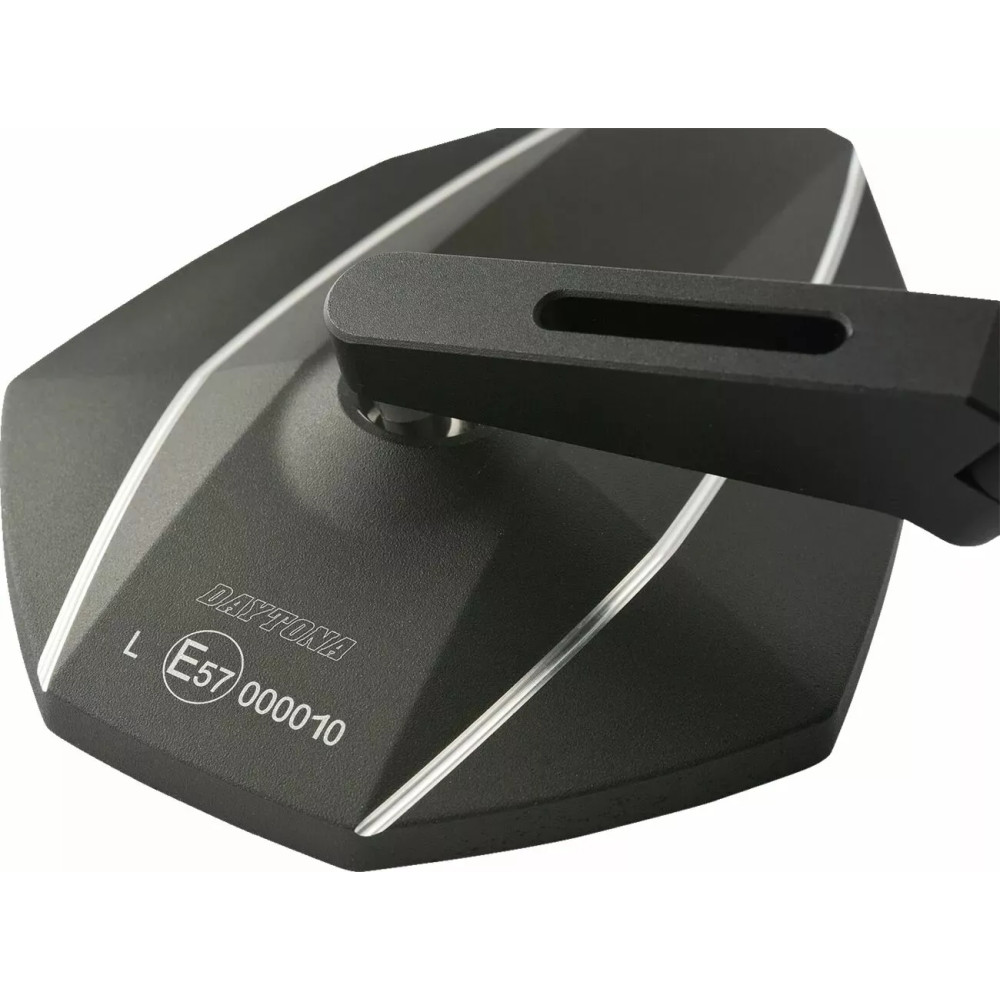 Espejo de extremo de manillar — Negro, Aluminio