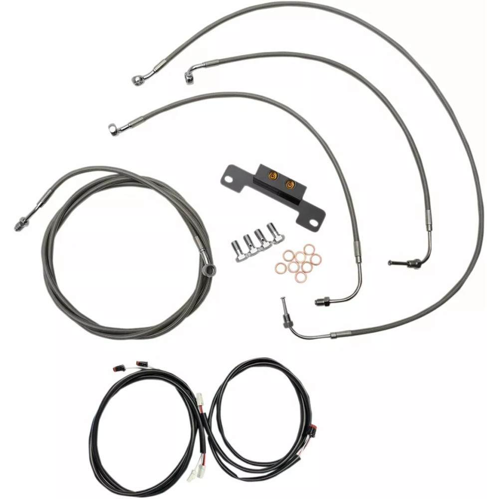 Kit completo de cables Plug-and-Play — Altura manillar 30.5 cm–35.5 cm (12"–14"), Curva estándar, Natural (barniz transparente)