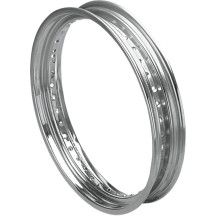 Llanta frontal con borde enrollado — 19x2.5, 40 orificios, Cromado