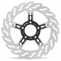 Rotor flotante Serie Custom — 292 mm, círculo de pernos 82.6 mm, 5 orificios, espesor 5.0 mm, negro, plata