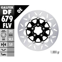 Disco de freno flotante redondo — 292 mm, 5,0 mm, 5 agujeros, Negro