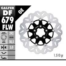 Rotor Wave® — 292 mm (11.5 in), 5.0 mm, patrón de 5 agujeros, flotante de dos piezas, negro, plata