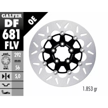 Rotor de freno flotante redondo — 292 mm, patrón de 5 pernos, 5,0 mm de espesor, Negro