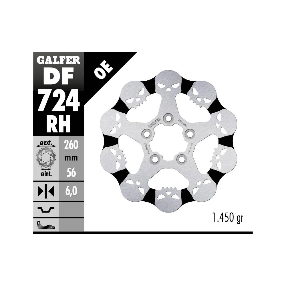 ROTOR DE FRENOS FIJO CALAVERA