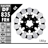Disco de freno flotante Skull — 300 mm, 5,0 mm, Dos piezas (flotante), Negro