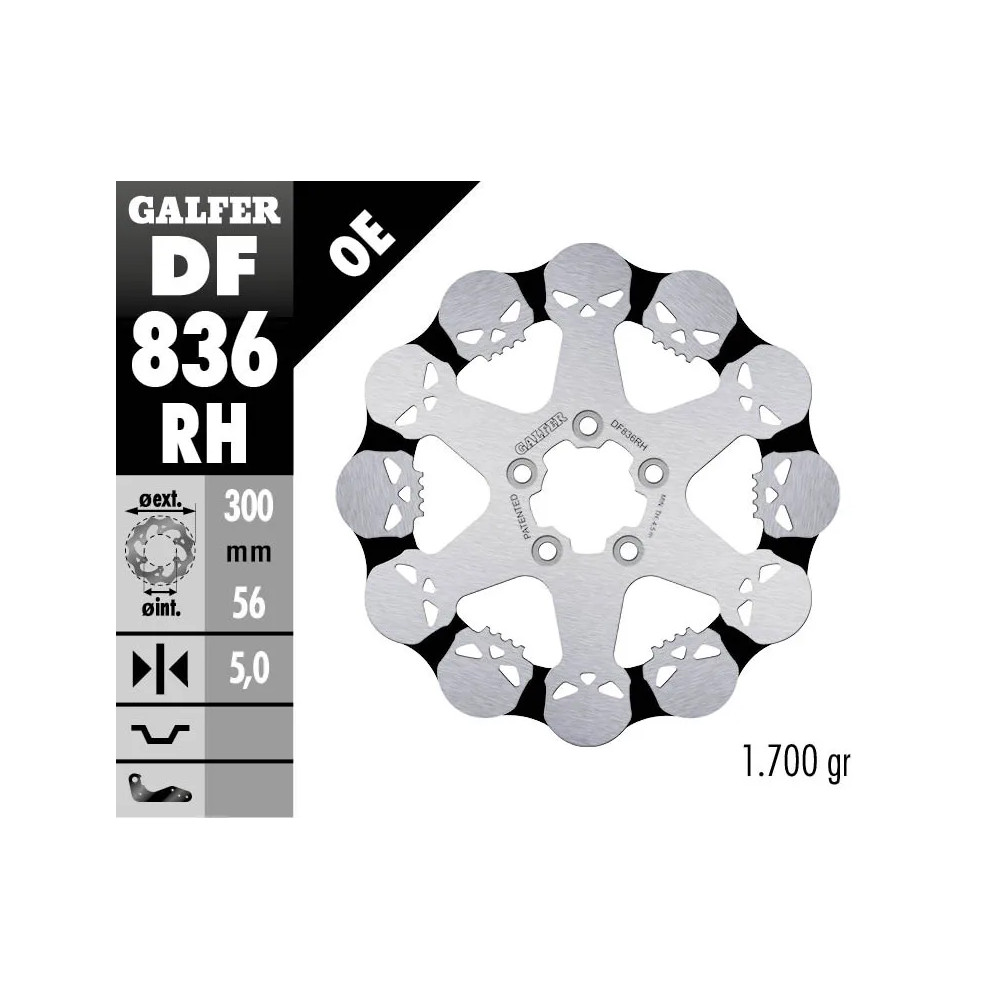 ROTOR DE FRENO FIJO SKULL ROTOR DE FRENO FIJO SKULL