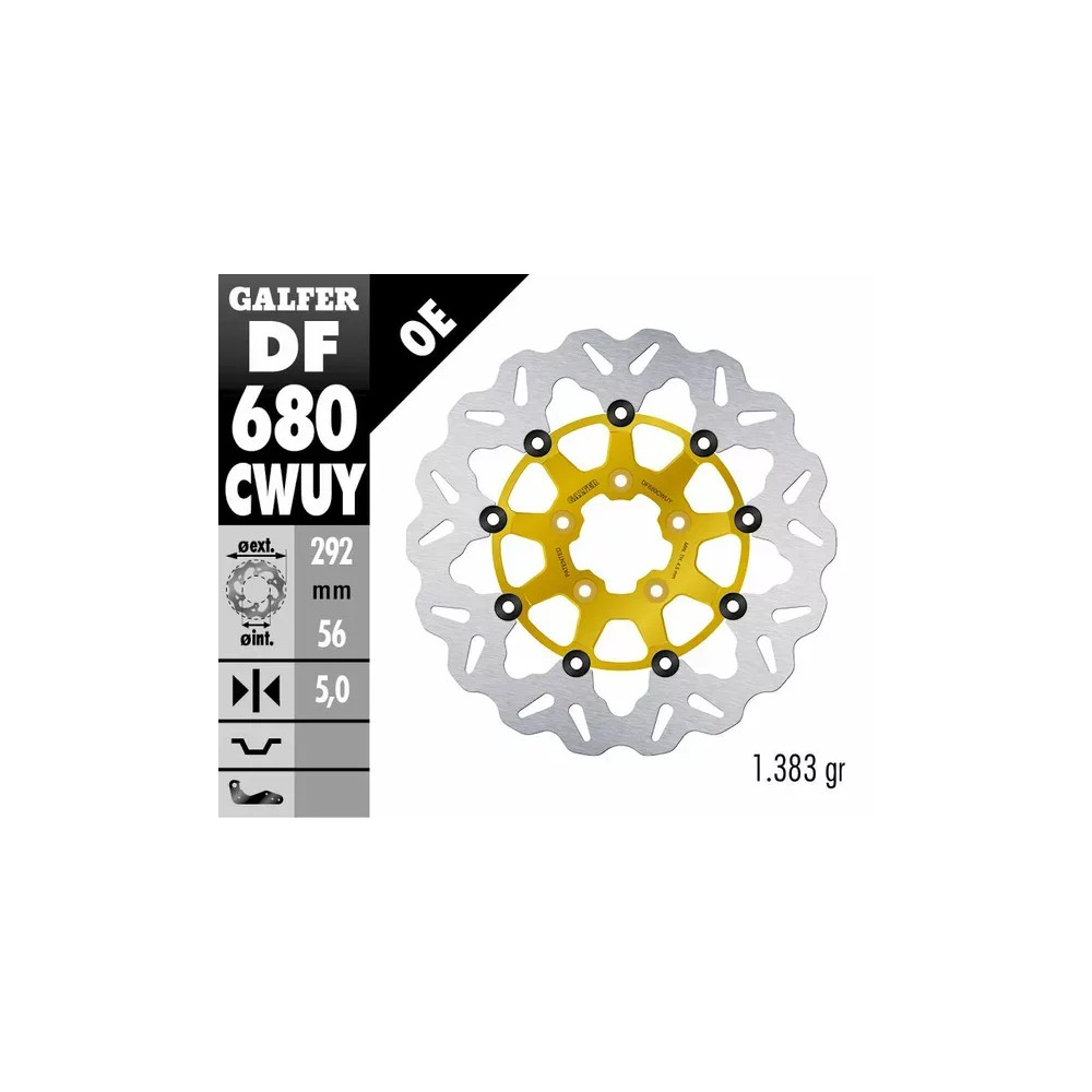 Discos de freno Wave® — 292 mm de diámetro, 5,0 mm de grosor, 5 orificios, Dorado