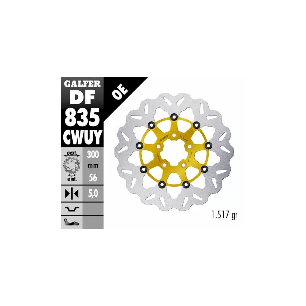Discos de freno Wave® — 300 mm, 5 orificios, 5.0 mm, dorado