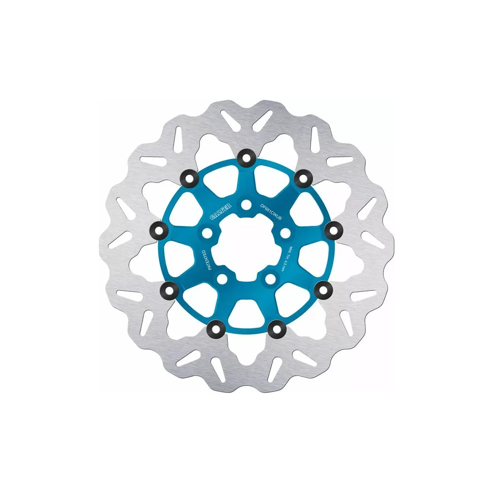 Wave® Brake Rotor — 292 mm, 5.0 mm thickness, 56.3 mm inner diameter, 5-hole bolt pattern, Blue Wave® Brake Rotor — 292 mm, 5.0 mm thickness, 56.3 mm inner diameter, 5-hole bolt pattern, Blue