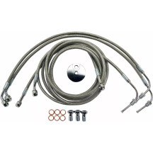 Kit de latiguillos de freno de acero inoxidable — 38 cm - 43 cm (15" - 17"), con ABS, plateado