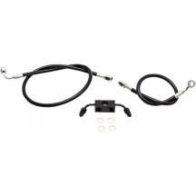 Kit de latiguillos de freno trenzados negros — 38–43 cm (15"–17"), con ABS