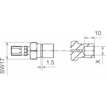 Racor Varioflex — M10 x 1.0 (Japanese) hembra, recto, aluminio, plateado