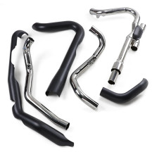 Tubo de escape Dual Bungs Pro Chamber — sistema 2-into-2, negro, Dual Bung