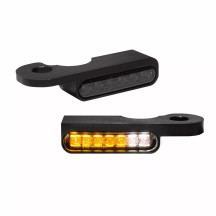 LED Handlebar Turn Signals — 12V, Black housing, Amber light