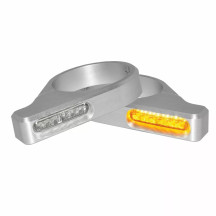 LED Turn Signals For Forks — fork tube 39–41 mm, 12 V, amber