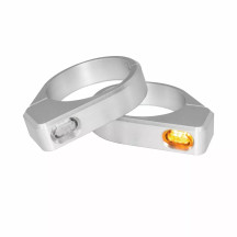 LED Turn Signals For Forks — 12 V, Silver