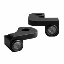 Intermitentes de manillar Serie NANO — 12V, delantero izquierdo/derecho, negro, Harley-Davidson®