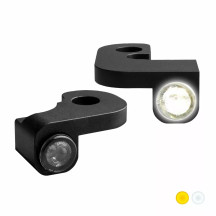 Intermitentes de manillar Serie NANO — 12V, delantero izquierdo/derecho, negro, Harley-Davidson®