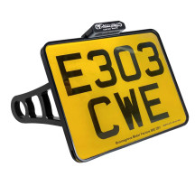 License Plate Side Mounts — 1" axle, anodized black or chrome