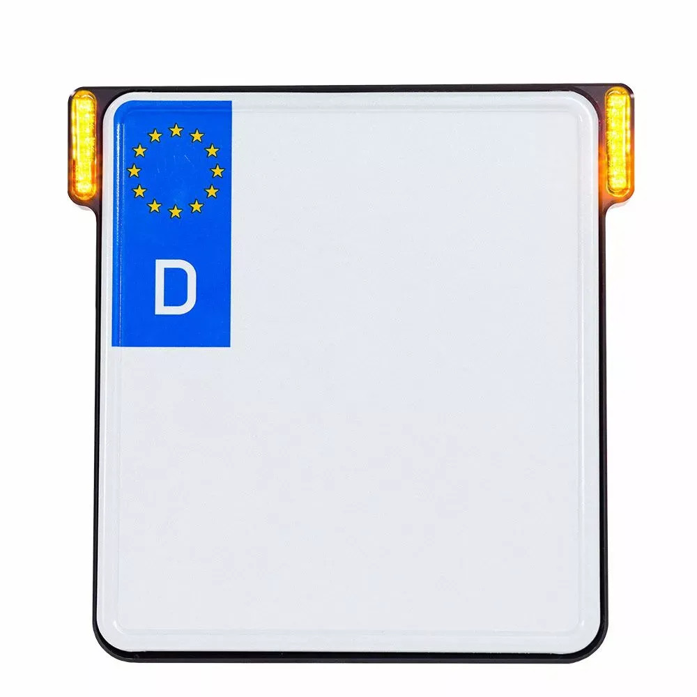 Soporte de matrícula 3 en 1 para países de la UE — Montaje trasero, Orientación vertical, Cromo