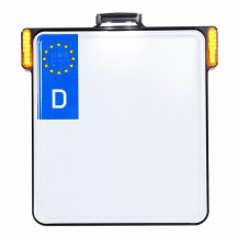 Soporte de matrícula 3-en-1 para países de la UE — Vertical Slip-Inn, negro