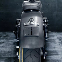 Cubos adaptadores para soporte de matrícula — Harley Davidson®, guardabarros trasero, negro, kit