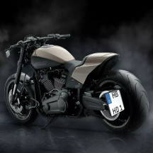 Soporte lateral para matrícula — 17.7 cm (6-31/32"), negro, Harley-Davidson