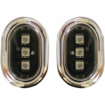 Plugz™ Antenna Hole Fillers — Rear mount, Oval shape, Pair, 3-bulb, Red