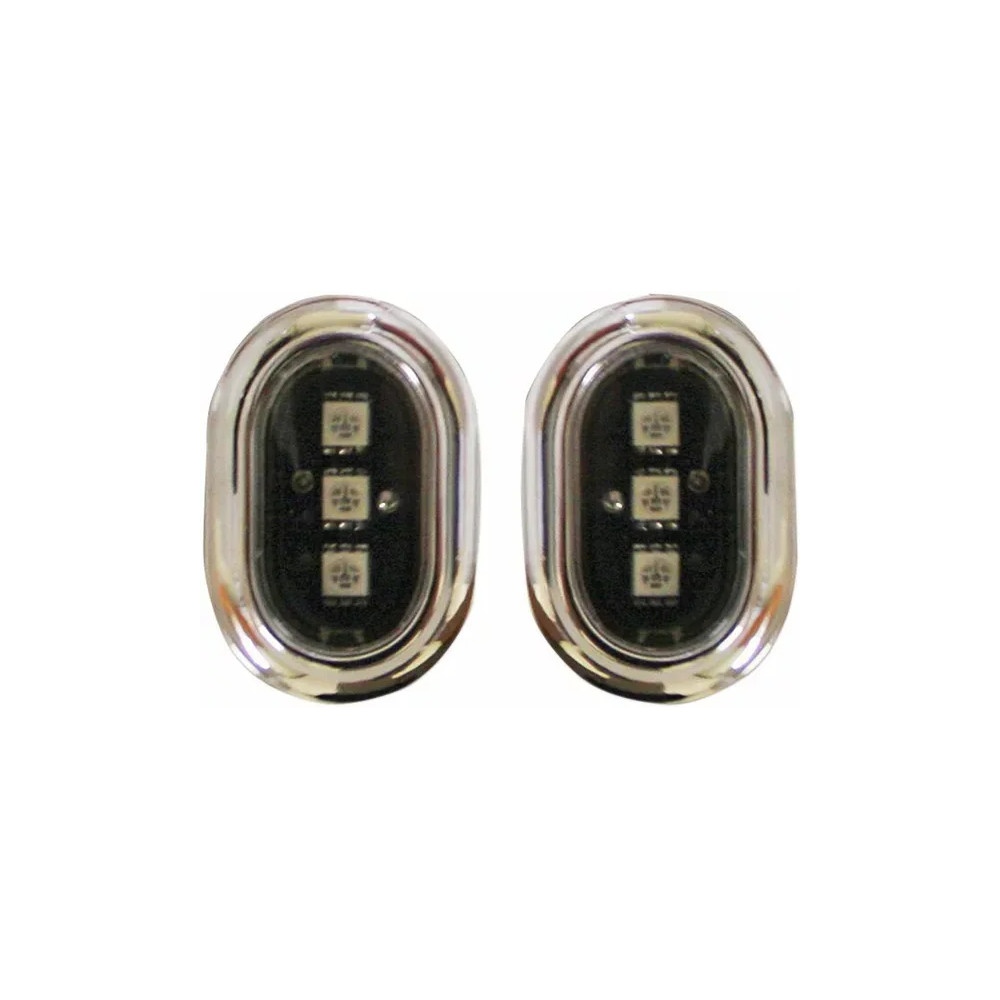 Plugz™ Antenna Hole Fillers — Rear mount, Oval shape, Pair, 3-bulb, Red