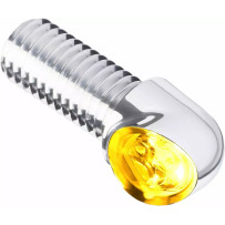 mo-BLAZE Pin Intermitentes — 38.5 mm, 16 mm diámetro, rosca M8, 12V, pulido, amarillo