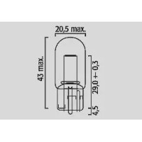Bombillas de vidrio de filamento tipo cuña — 12V, 21W/5W, W3X16Q, pack de 10