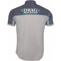 Drag Specialties Button Down Short Sleeve — XL, Dark Gray
