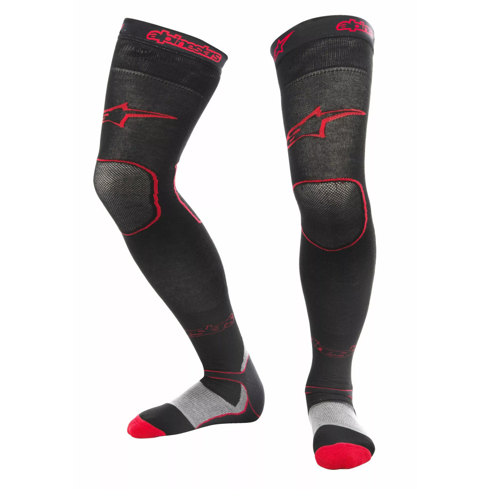 Tech Layer Long MX Socks — S/M, knee-high, black, red