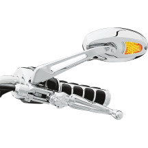 Turn Signal Mirrors — 7" stem, 5-1/4" x 2-3/4" head, Chrome