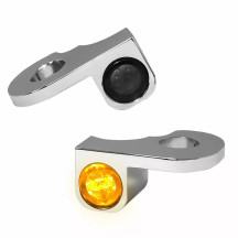 NANO Series Handlebar Turn Signals — Chrome, 12V, front left, front right
