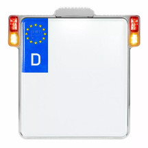 Soporte de matrícula 3 en 1 para países de la UE — 12 V, montaje trasero