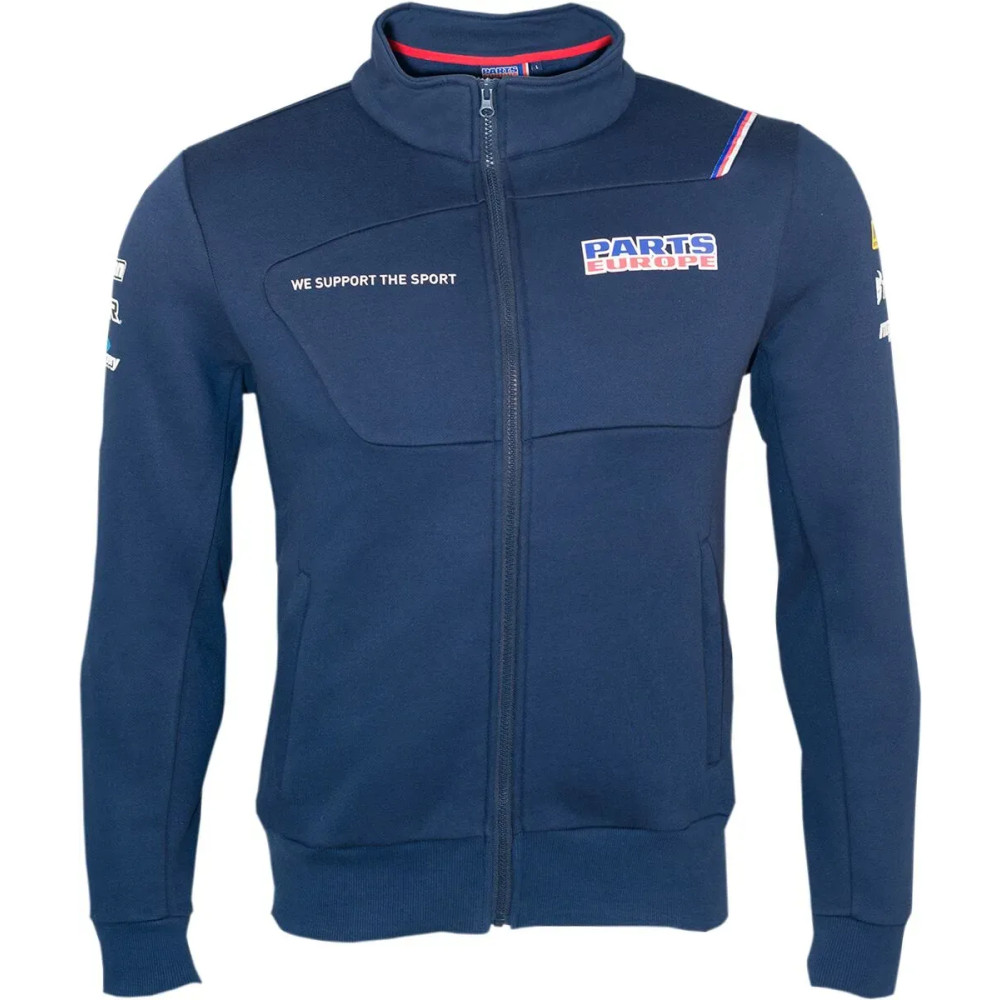 Parts Europe Suéter con cremallera — Talla S, azul oscuro