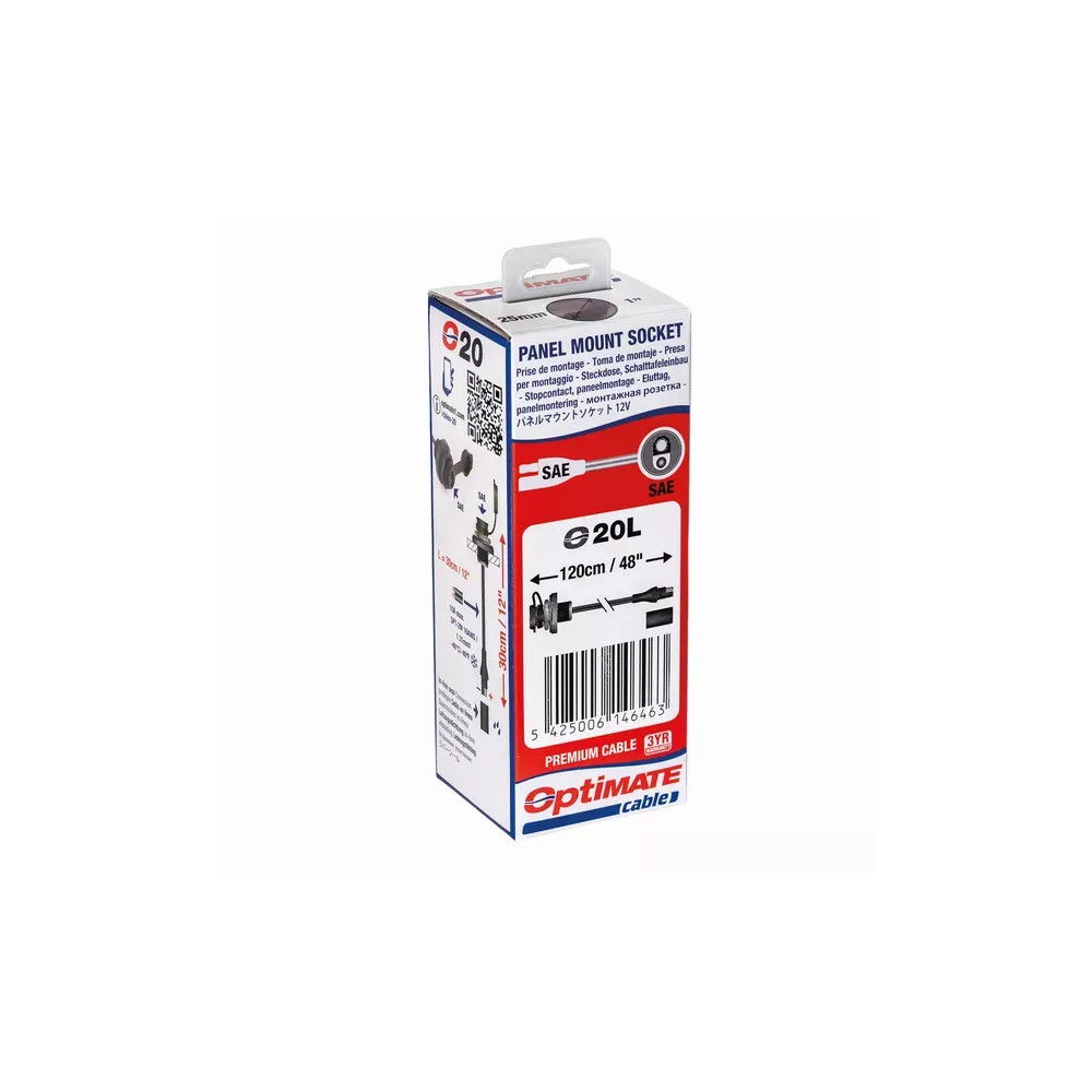 OptiMate Cable O-20L — 120 cm, Ø1"/25 mm, Negro