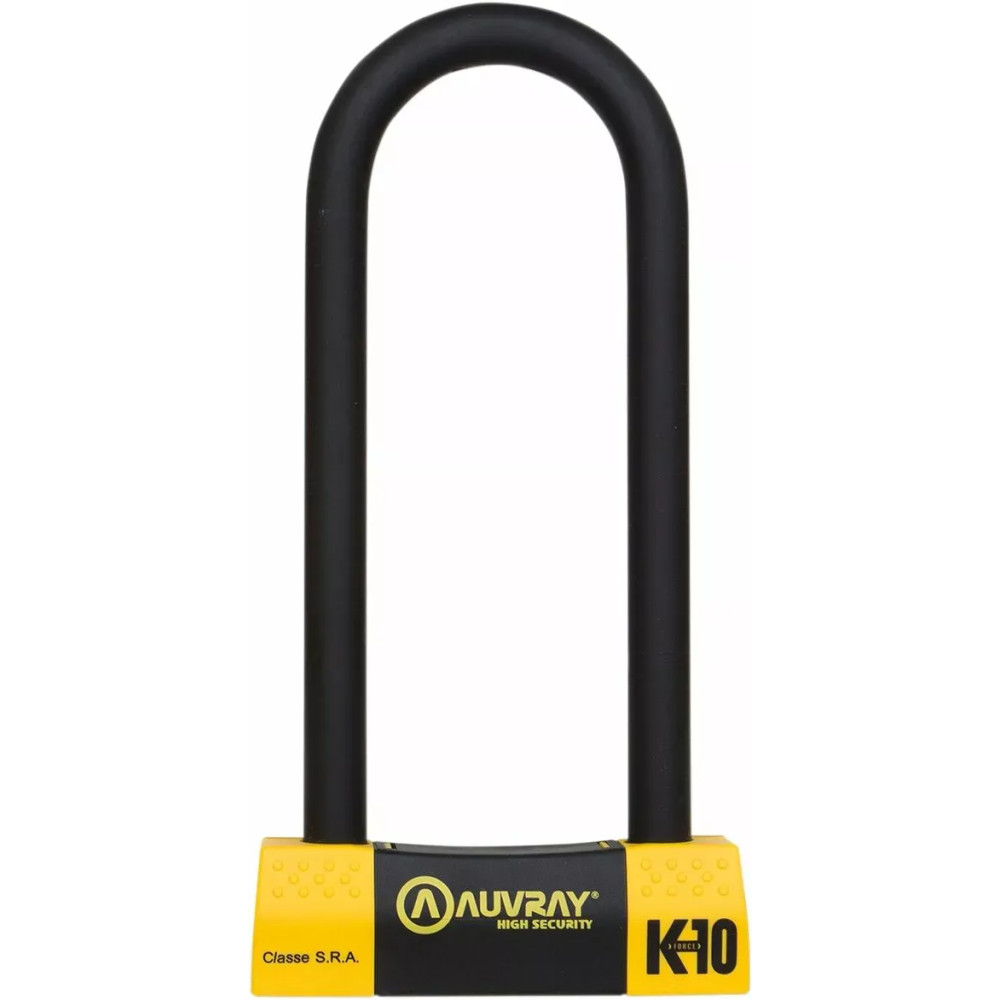 Candado en U K10 — 85 mm despeje horizontal, 250 mm despeje vertical, 157 mm ancho de cuerpo, negro/amarillo