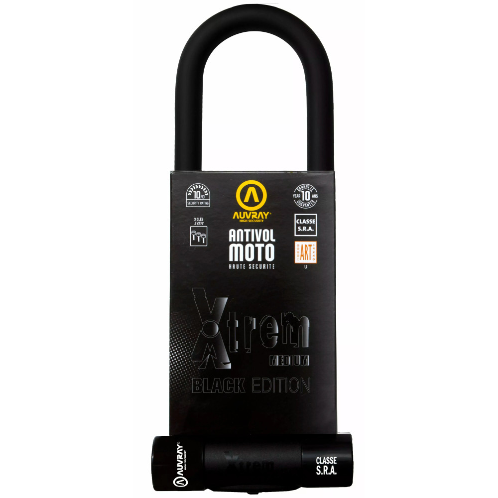 U-Lock Xtrem Edición Negra — 85 mm holgura horizontal, 310 mm holgura vertical, negro