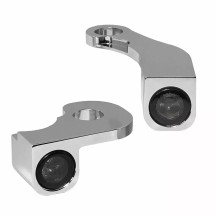 NANO Series Handlebar Turn Signals — 12 V, Chrome, for Harley-Davidson®