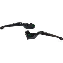 Juego de palancas Wide Blade ranuradas — Freno, Embrague, Negro mate