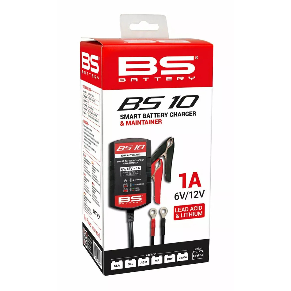 CARGADOR DE BATERÍA BS10 6V/12V-1A - Enchufe del Reino Unido