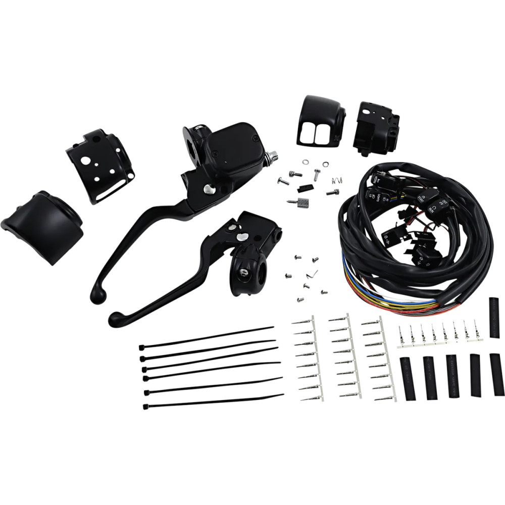 Kit de control de manillar — abrazadera 25,4 mm (1"), diámetro 14,3 mm (9/16"), hidráulico, negro mate