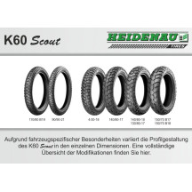 Neumático K60 Scout — 150/70B18, 70T, sin cámara, negro, trasero