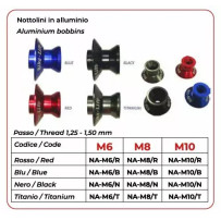 Aluminum Bobbins — Swingarm, Red, NA-M10/R
