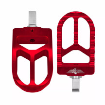 Reposapiés para Harley — Rojo, MX, montaje izquierdo/derecho, par