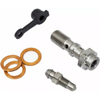 Perno banjo con niple de purga — M10 x 1.25, cromado